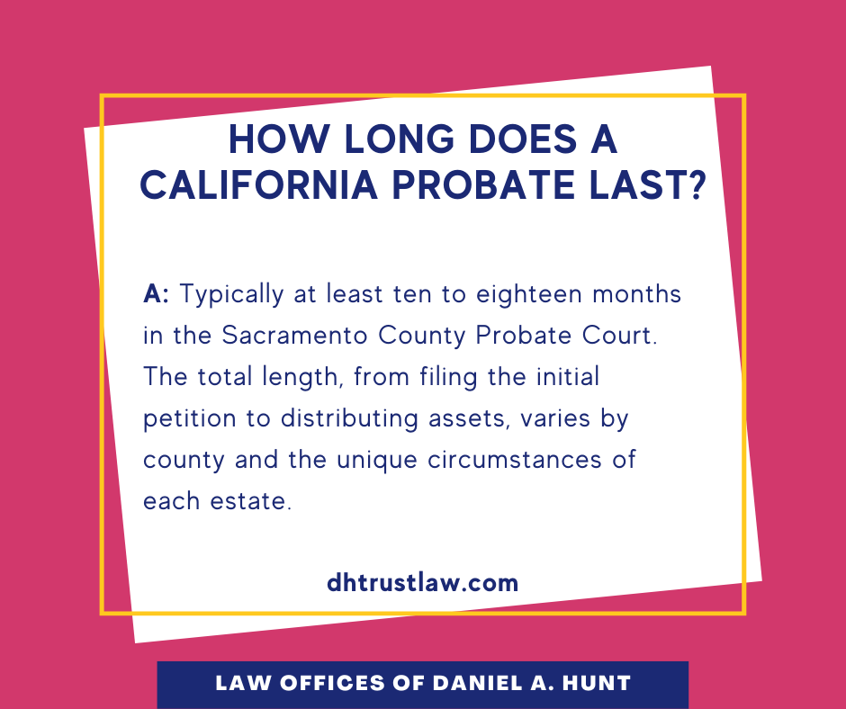 Timeline For A California Probate • Law Offices Of Daniel Hunt