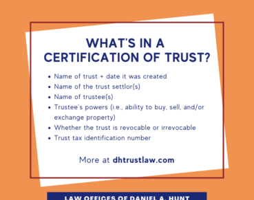 What's in a certification of trust?