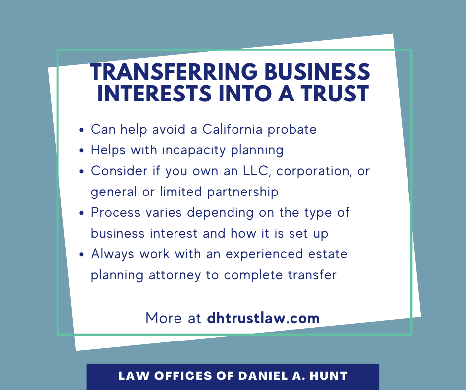 How To Transfer Business Interests Into A Trust